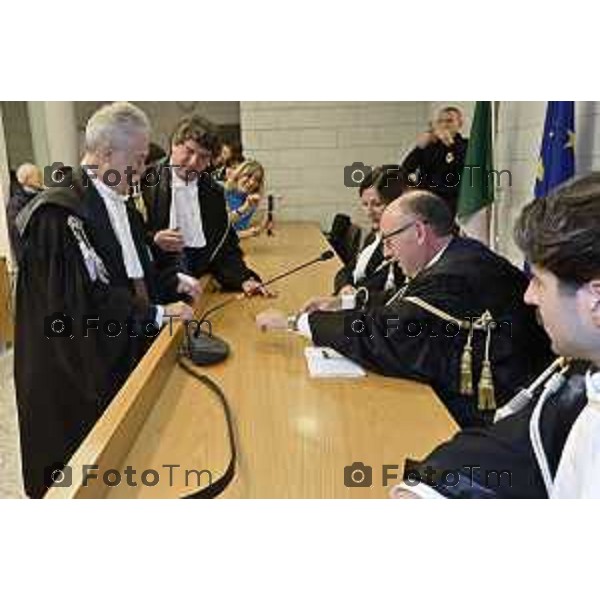 Tiziano Manoni/LaPresse 05-12- 2025 Italia Cronaca Bergamo Nomina ufficiale in corte d\'assise a Bergamo del nuovo presidente del Tribunale di Bergamo Vito di Vita con il procutaore Romanellii