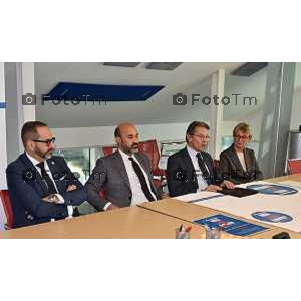 Tiziano Manzoni/LaPresse98-12- 2025 Italia Cronaca Bergamo Bergamo comitato camera penale Tribunale di Bergamo per il SI referendum Da sx Giulio Marchesi, Andrea Cavaliere, Enrico Pelillo, Maria Luisa Crotti