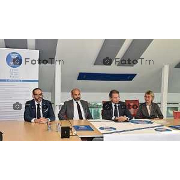 Tiziano Manzoni/LaPresse98-12- 2025 Italia Cronaca Bergamo Bergamo comitato camera penale Tribunale di Bergamo per il SI referendum Da sx Giulio Marchesi, Andrea Cavaliere, Enrico Pelillo, Maria Luisa Crotti