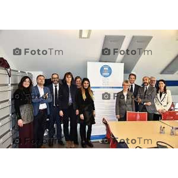 Tiziano Manzoni/LaPresse98-12- 2025 Italia Cronaca Bergamo Bergamo comitato camera penale Tribunale di Bergamo per il SI referendum Da sx Giulio Marchesi, Andrea Cavaliere, Enrico Pelillo, Maria Luisa Crotti