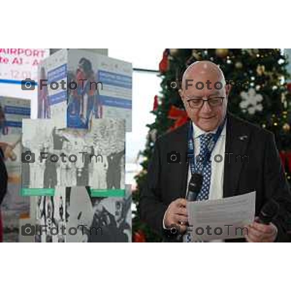 Tiziano Manzoni/LaPresse 10-12- 2025 Italia Cronaca Bergamo Inaugurata la mostra sulle gesta olimpiche di SACBO e FICTS all\'aeroporto di Orio al Serio. Testimonial i paralimpici bergamaschiMarcella Messina