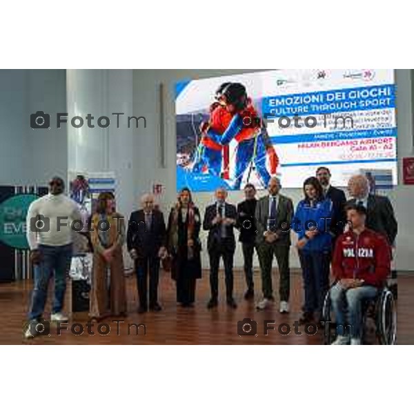 Tiziano Manzoni/LaPresse 10-12- 2025 Italia Cronaca Bergamo Inaugurata la mostra sulle gesta olimpiche di SACBO e FICTS all\'aeroporto di Orio al Serio. Testimonial i paralimpici bergamaschiMarcella Messina