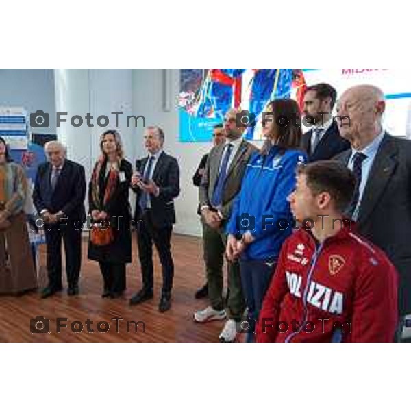 Tiziano Manzoni/LaPresse 10-12- 2025 Italia Cronaca Bergamo Inaugurata la mostra sulle gesta olimpiche di SACBO e FICTS all\'aeroporto di Orio al Serio. Testimonial i paralimpici bergamaschiMarcella Messina