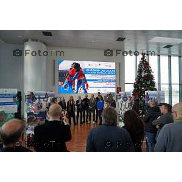 Tiziano Manzoni/LaPresse 10-12- 2025 Italia Cronaca Bergamo Inaugurata la mostra sulle gesta olimpiche di SACBO e FICTS all\'aeroporto di Orio al Serio. Testimonial i paralimpici bergamaschiMarcella Messina