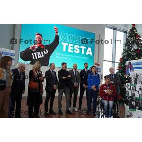 Tiziano Manzoni/LaPresse 10-12- 2025 Italia Cronaca Bergamo Inaugurata la mostra sulle gesta olimpiche di SACBO e FICTS all\'aeroporto di Orio al Serio. Testimonial i paralimpici bergamaschiMarcella Messina