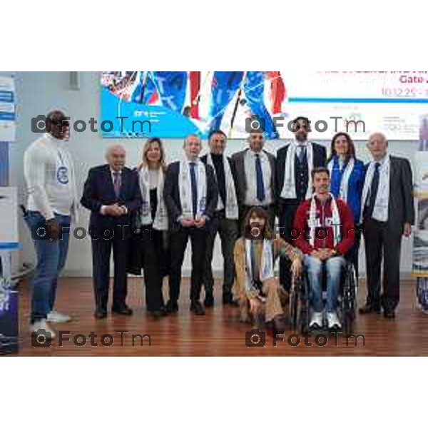 Tiziano Manzoni/LaPresse 10-12- 2025 Italia Cronaca Bergamo Inaugurata la mostra sulle gesta olimpiche di SACBO e FICTS all\'aeroporto di Orio al Serio. Testimonial i paralimpici bergamaschiMarcella Messina