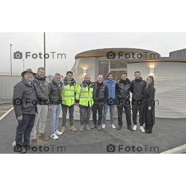 Tiziano Manzoni/LaPresse 19-12- 2025 Italia Cronaca Bergamo Bergamo primo manufatto edilizio italiano realizzato con tecnologia di stampa 3D architettonica, “Ol Casél”