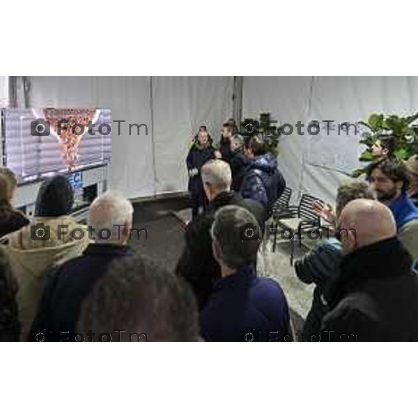 Tiziano Manzoni/LaPresse 19-12- 2025 Italia Cronaca Bergamo Bergamo primo manufatto edilizio italiano realizzato con tecnologia di stampa 3D architettonica, “Ol Casél”