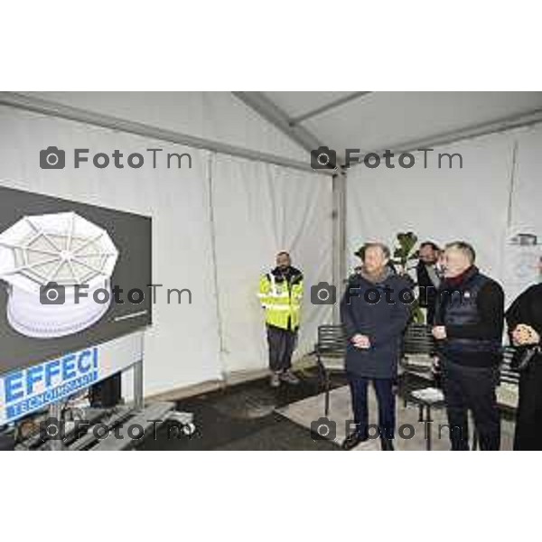 Tiziano Manzoni/LaPresse 19-12- 2025 Italia Cronaca Bergamo Bergamo primo manufatto edilizio italiano realizzato con tecnologia di stampa 3D architettonica, “Ol Casél”