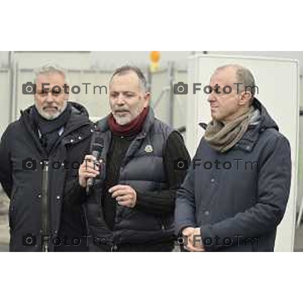 Tiziano Manzoni/LaPresse 19-12- 2025 Italia Cronaca Bergamo Bergamo primo manufatto edilizio italiano realizzato con tecnologia di stampa 3D architettonica, “Ol Casél”