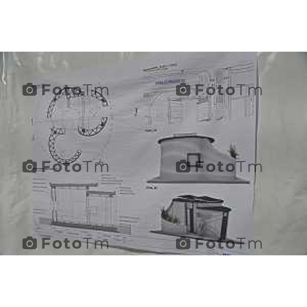 Tiziano Manzoni/LaPresse 19-12- 2025 Italia Cronaca Bergamo Bergamo primo manufatto edilizio italiano realizzato con tecnologia di stampa 3D architettonica, “Ol Casél”