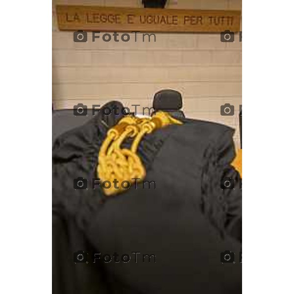 Tiziano Manzoni/LaPresse 18-12- 2025 Italia Cronaca bg tribunale nominati nuovi giudici e magistrati toga giurisprudenza magistratura toghe faldoni legge tribunale ingolfato procura