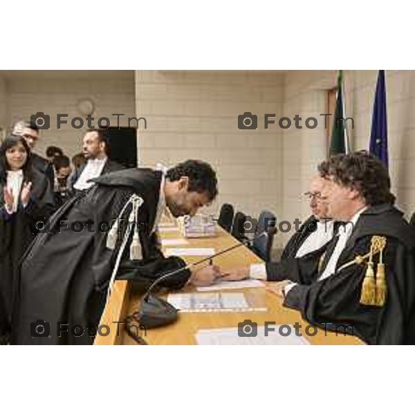 Tiziano Manzoni/LaPresse 18-12- 2025 Italia Cronaca bg tribunale nominati nuovi giudici e magistrati Antonio Meda Dotto Romanelli Procuratore Dott Gianfranco Perrillo Michela Rillosi Bergamasca Marta Giuca Michela Loretto Jacopo Chiodo Camilla Luraghi Bergamasca