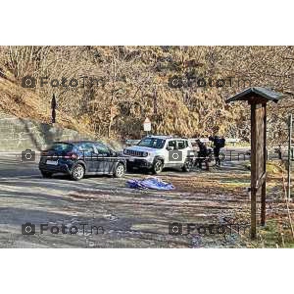 Tiziano Manzoni/LaPresse 5--01- 2026 Bergamo, Italia Cronaca Taleggio, il cadavere di un egiziano rinvenuto lungo la provinciale: sul corpo segni di violenza