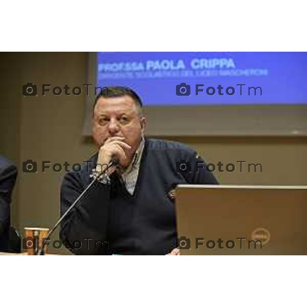 Tiziano Manzoni/LaPresse 16-01- 2026 Italia Cronaca Bergamo Liceo Mascheroni convegno sulla legalita e la giustizia con il procuratore capo Romanelli nella foto Dimitri Lioi