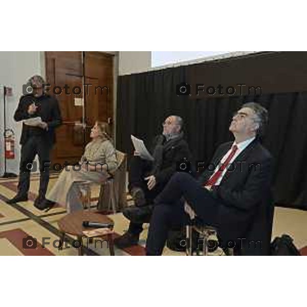 Tiziano Manzoni/LaPresse 21-01- 2026 Italia Cronaca Bergamo Bergamo i figli Emanuele Fiano e Floriana Maris, in conversazione con Daniele Rocchetti. le storie di Nedo Fiano e Gianfranco Maris.