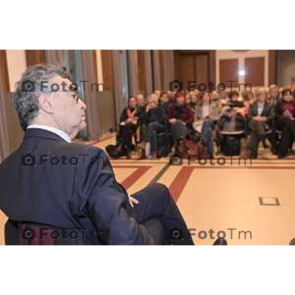 Tiziano Manzoni/LaPresse 21-01- 2026 Italia Cronaca Bergamo Bergamo i figli Emanuele Fiano e Floriana Maris, in conversazione con Daniele Rocchetti. le storie di Nedo Fiano e Gianfranco Maris.