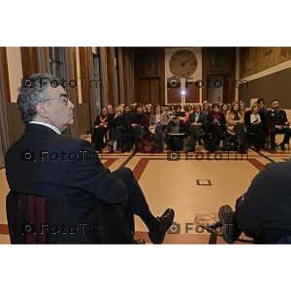 Tiziano Manzoni/LaPresse 21-01- 2026 Italia Cronaca Bergamo Bergamo i figli Emanuele Fiano e Floriana Maris, in conversazione con Daniele Rocchetti. le storie di Nedo Fiano e Gianfranco Maris.