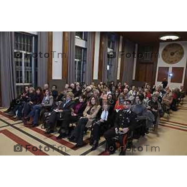 Tiziano Manzoni/LaPresse 21-01- 2026 Italia Cronaca Bergamo Bergamo i figli Emanuele Fiano e Floriana Maris, in conversazione con Daniele Rocchetti. le storie di Nedo Fiano e Gianfranco Maris.