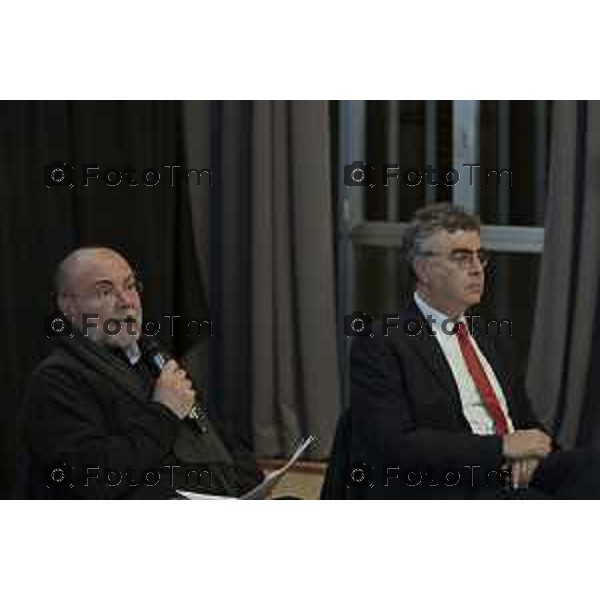 Tiziano Manzoni/LaPresse 21-01- 2026 Italia Cronaca Bergamo Bergamo i figli Emanuele Fiano e Floriana Maris, in conversazione con Daniele Rocchetti. le storie di Nedo Fiano e Gianfranco Maris.