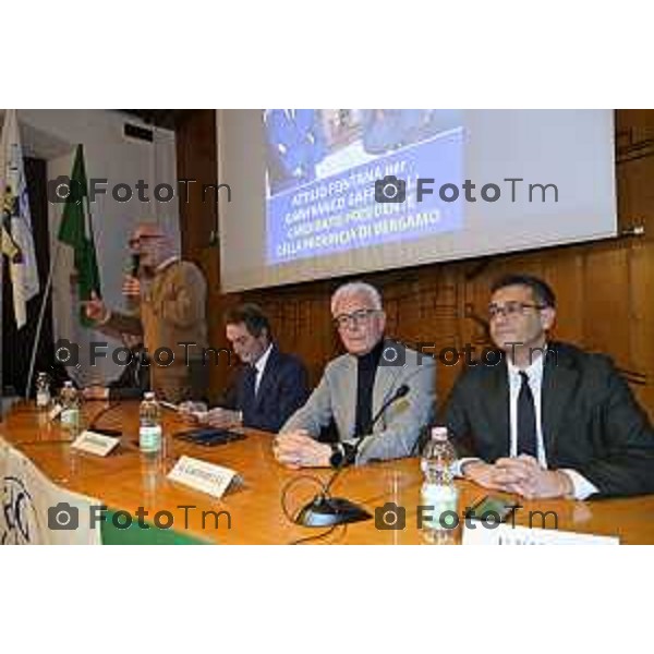 Tiziano Manzoni/Lapresse 27-1-2026 Bergamo Romano di Lombardia al via campagna elettorale di Gianfranco Gafforelli con il presindete di regione Fontana