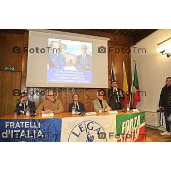Tiziano Manzoni/Lapresse 27-1-2026 Bergamo Romano di Lombardia al via campagna elettorale di Gianfranco Gafforelli con il presindete di regione Fontana