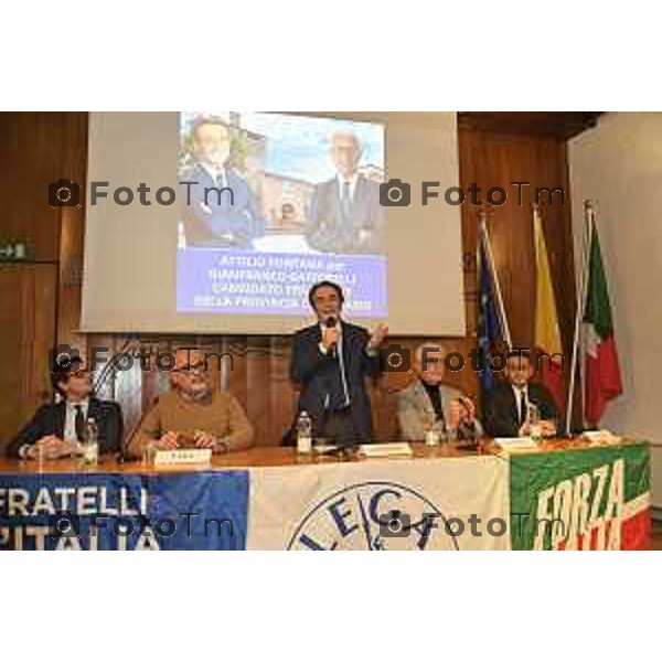 Tiziano Manzoni/Lapresse 27-1-2026 Bergamo Romano di Lombardia al via campagna elettorale di Gianfranco Gafforelli con il presindete di regione Fontana