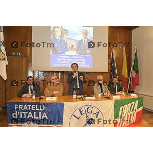 Tiziano Manzoni/Lapresse 27-1-2026 Bergamo Romano di Lombardia al via campagna elettorale di Gianfranco Gafforelli con il presindete di regione Fontana