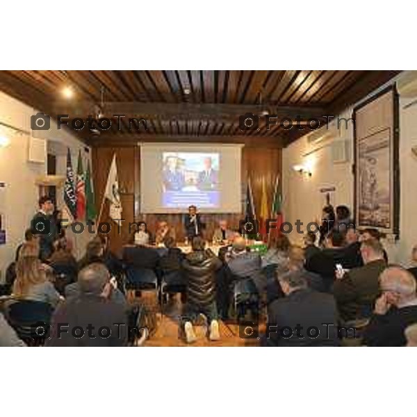 Tiziano Manzoni/Lapresse 27-1-2026 Bergamo Romano di Lombardia al via campagna elettorale di Gianfranco Gafforelli con il presindete di regione Fontana