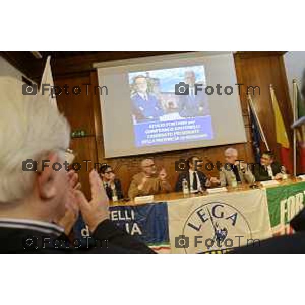 Tiziano Manzoni/Lapresse 27-1-2026 Bergamo Romano di Lombardia al via campagna elettorale di Gianfranco Gafforelli con il presindete di regione Fontana