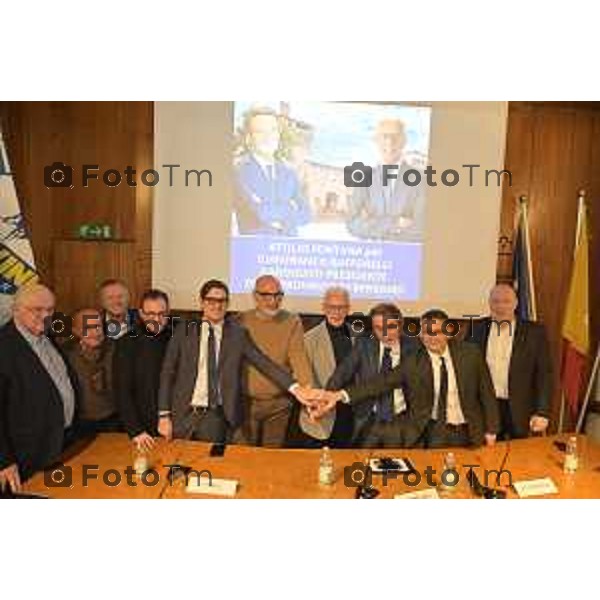 Tiziano Manzoni/Lapresse 27-1-2026 Bergamo Romano di Lombardia al via campagna elettorale di Gianfranco Gafforelli con il presindete di regione Fontana