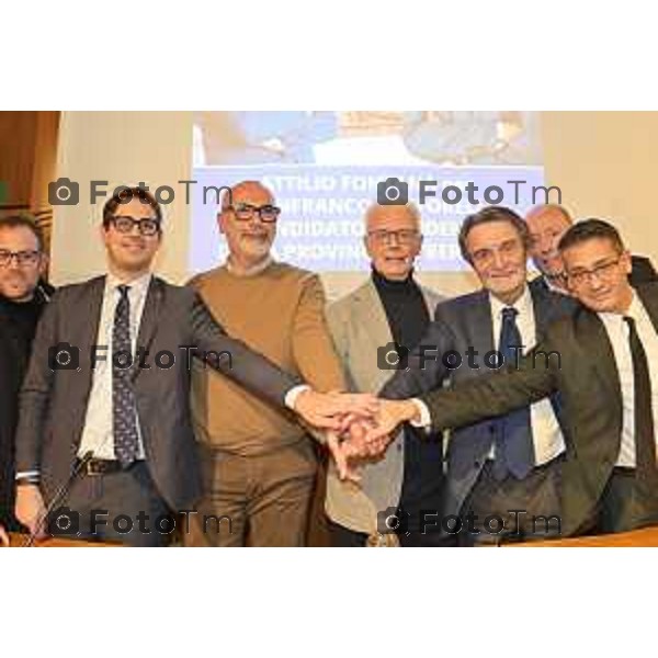 Tiziano Manzoni/Lapresse 27-1-2026 Bergamo Romano di Lombardia al via campagna elettorale di Gianfranco Gafforelli con il presindete di regione Fontana