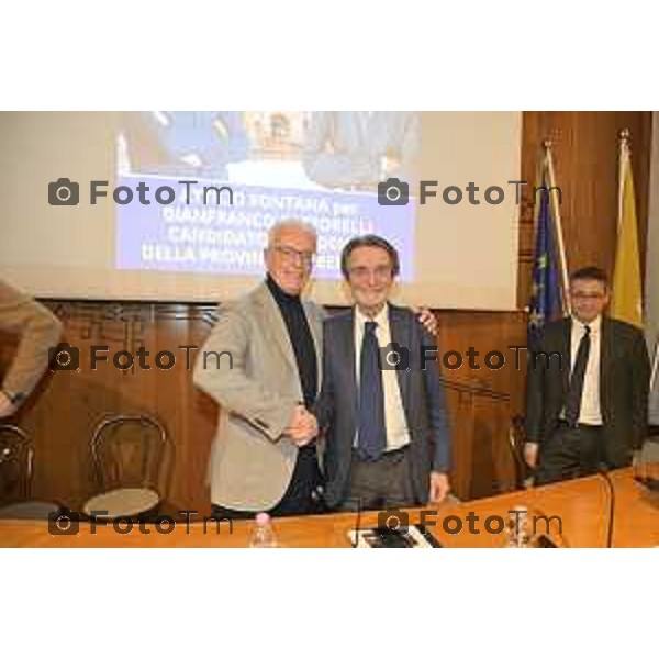 Tiziano Manzoni/Lapresse 27-1-2026 Bergamo Romano di Lombardia al via campagna elettorale di Gianfranco Gafforelli con il presindete di regione Fontana