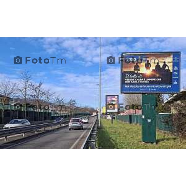 Tiziano Manzoni/LaPresse 2-2-2026 Bergamo, Italia CronacaTreviglio Manifesti choc per la campagna contro gli incidenti stradali