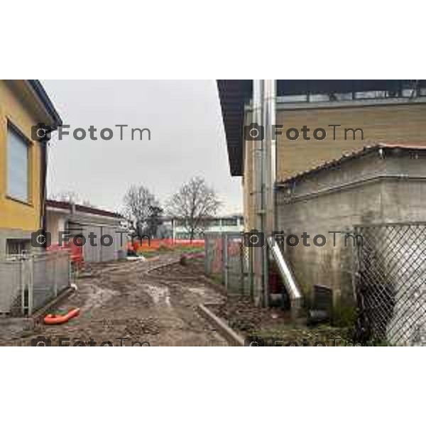 Tiziano Manzoni/LaPresse 3-2-2026 Bergamo, Italia Cronaca Treviglio campus scolastico della Geromina Al via il cantiere per la nuova passerella tra "Bicetti" e "Bicettina