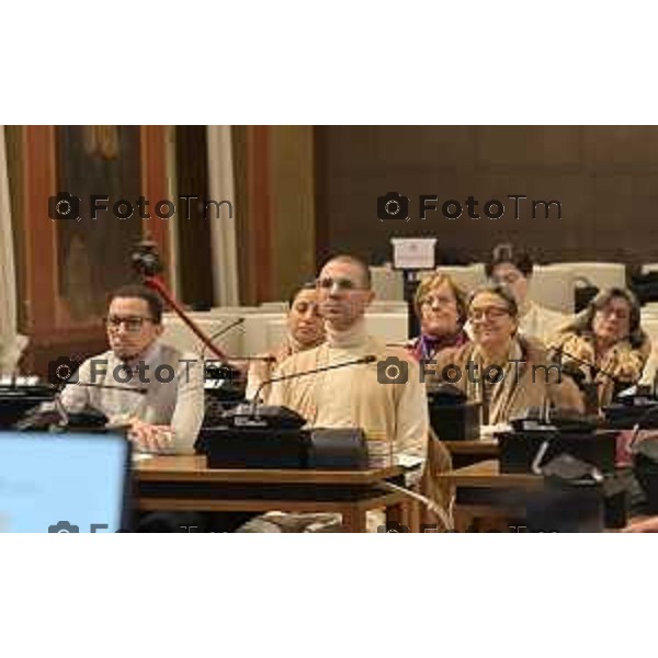 Tiziano Manzoni/Lapresse 5-2-2026 comune di Bergamo l’incontro tra la sindaca Elena Carnevali e le comunità religiose presenti sul territorio bergamasco.