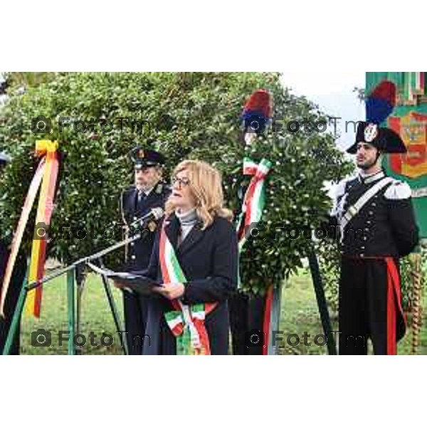 Tiziano Manzoni/LaPresse 10-02- 2026 Italia Cronaca Bergamo in memoria delle vittime delle Foibe omaggio al parco delle rimembranze alla Rocca