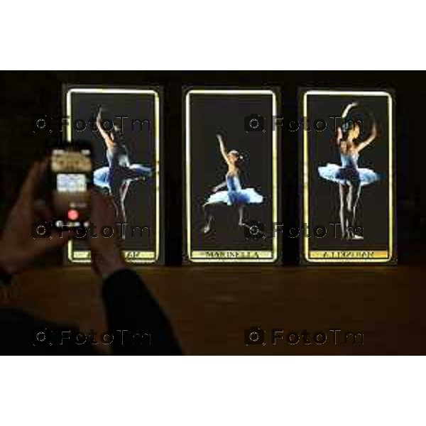 Bergamo I TAROCCHI DI DE ANDRÉ Accademia Carrara l\'accensione dell\'installazione video a cura di Studio Azzurro e un\'anticipazione della mostra Tarocchi. 19 Febbraio 2026 Italia foto Tiziano Manzoni Lapresse