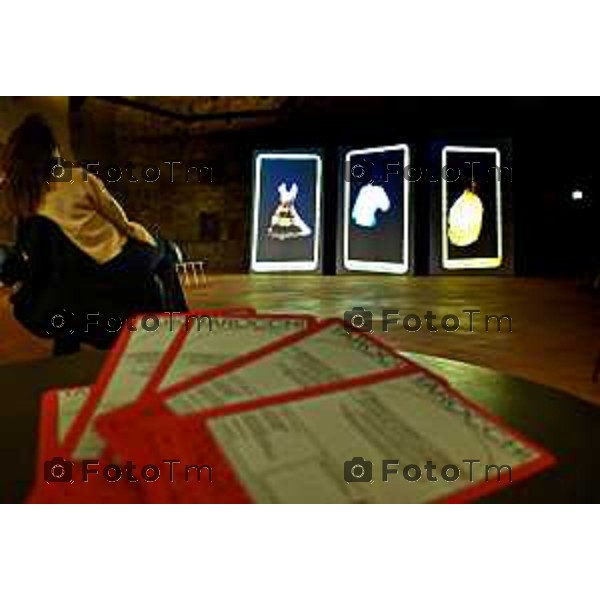 Bergamo I TAROCCHI DI DE ANDRÉ Accademia Carrara l\'accensione dell\'installazione video a cura di Studio Azzurro e un\'anticipazione della mostra Tarocchi. 19 Febbraio 2026 Italia foto Tiziano Manzoni Lapresse