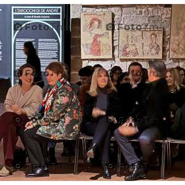 Bergamo I TAROCCHI DI DE ANDRÉ Accademia Carrara l\'accensione dell\'installazione video intervento di Dori Ghezzi 19 Febbraio 2026 Italia foto Tiziano Manzoni Lapresse