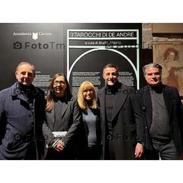 Bergamo I TAROCCHI DI DE ANDRÉ Accademia Carrara l\'accensione dell\'installazione video intervento di Dori Ghezzi 19 Febbraio 2026 Italia foto Tiziano Manzoni Lapresse