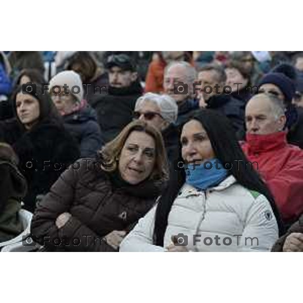 indimenticabili protagoniste della leggendaria Valanga Rosa, tratto indelebile e glorioso nella storia dello sci italiano – da sinistra Deborah Compagnoni e Lara Magoni 12 Febbraio 2026 Selvino BG Italia foto Tiziano Manzoni Lapresse
