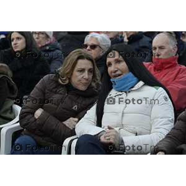 indimenticabili protagoniste della leggendaria Valanga Rosa, tratto indelebile e glorioso nella storia dello sci italiano – da sinistra Deborah Compagnoni e Lara Magoni 12 Febbraio 2026 Selvino BG Italia foto Tiziano Manzoni Lapresse