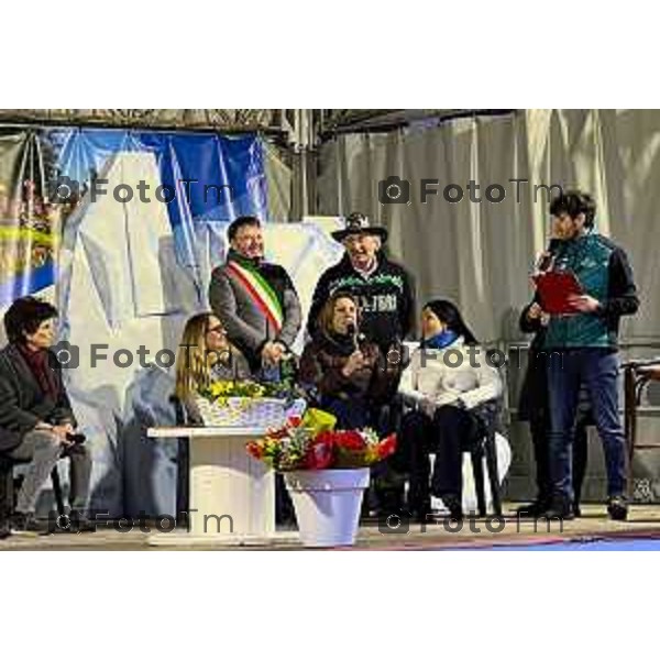 indimenticabili protagoniste della leggendaria Valanga Rosa, tratto indelebile e glorioso nella storia dello sci italiano – Paola Magoni Deborah Compagnoni e Lara Magoni 12 Febbraio 2026 Selvino BG Italia foto Tiziano Manzoni Lapresse