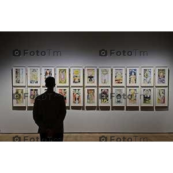 Bergamo dopo più di un secolo saranno riunite le 74 carte del mazzo Colleoni, conservate tra Accademia Carrara di Bergamo, The Morgan Library & Museum di NYC con Maria Luisa Pacelli Elena Carnevali Sergio Gandi 26 Febbraio 2026 bg Italia foto Tiziano Manzoni Lapresse