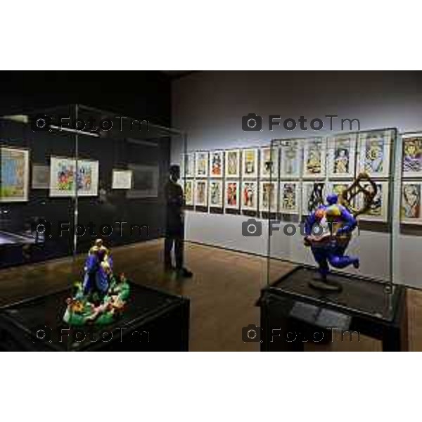 Bergamo dopo più di un secolo saranno riunite le 74 carte del mazzo Colleoni, conservate tra Accademia Carrara di Bergamo, The Morgan Library & Museum di NYC con Maria Luisa Pacelli Elena Carnevali Sergio Gandi 26 Febbraio 2026 bg Italia foto Tiziano Manzoni Lapresse