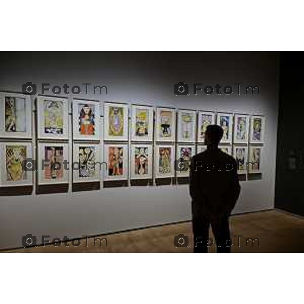 Bergamo dopo più di un secolo saranno riunite le 74 carte del mazzo Colleoni, conservate tra Accademia Carrara di Bergamo, The Morgan Library & Museum di NYC con Maria Luisa Pacelli Elena Carnevali Sergio Gandi 26 Febbraio 2026 bg Italia foto Tiziano Manzoni Lapresse