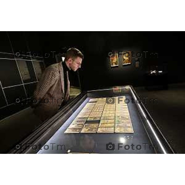 Bergamo dopo più di un secolo saranno riunite le 74 carte del mazzo Colleoni, conservate tra Accademia Carrara di Bergamo, The Morgan Library & Museum di NYC con Maria Luisa Pacelli Elena Carnevali Sergio Gandi 26 Febbraio 2026 bg Italia foto Tiziano Manzoni Lapresse