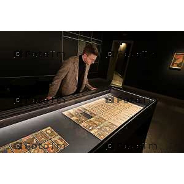 Bergamo dopo più di un secolo saranno riunite le 74 carte del mazzo Colleoni, conservate tra Accademia Carrara di Bergamo, The Morgan Library & Museum di NYC con Maria Luisa Pacelli Elena Carnevali Sergio Gandi 26 Febbraio 2026 bg Italia foto Tiziano Manzoni Lapresse