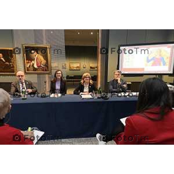 Bergamo dopo più di un secolo saranno riunite le 74 carte del mazzo Colleoni, conservate tra Accademia Carrara di Bergamo, The Morgan Library & Museum di NYC con Maria Luisa Pacelli Elena Carnevali Sergio Gandi 26 Febbraio 2026 bg Italia foto Tiziano Manzoni Lapresse